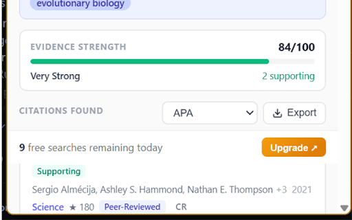 CitationSniper :: AI-powered academic citation finder. Select text on any page and instantly find supporting research.