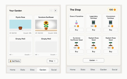 Tab Garden :: Channel your productive energy into growing plants!