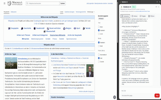 Sidekick AI :: Local AI assistant in the Side Panel. Analyzes pages with Chrome AI (Gemini Nano). No data sent to external servers. Privacy-first.
