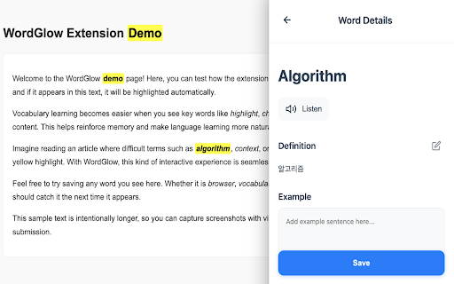 Vocabulary Highlighter & Translator :: 웹 서핑 중 모르는 단어를 저장하고, 나중에 다시 볼 때 하이라이트와 뜻 툴팁으로 쉽게 복습하세요.