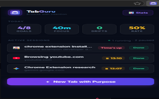 TabGuru :: Browse with intention. Every tab starts with a purpose.
