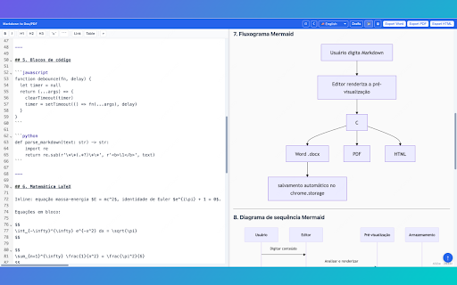 Markdown to Doc/PDF Converter :: Convert Markdown to Word (.docx), PDF & HTML locally — LaTeX math, Mermaid diagrams, templates. No upload, no signup.