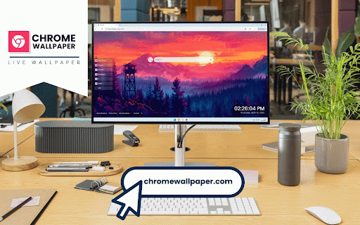 Firewatch Tower Live Wallpaper :: Solitary watchtower stands amid pine forest as crimson sunset illuminates mountain range.