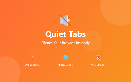 Quiet Tabs – Auto Mute & Audio Control :: Mute or unmute every tab with one click. New tabs inherit your current mute setting.