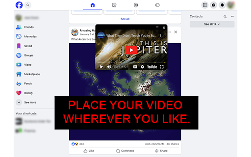 FloaTube :: Watch YouTube videos in a floating window while browsing other content.