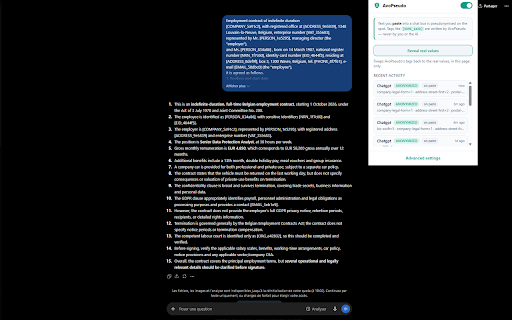 AvoPseudo :: Pseudonymises personal & sensitive data the moment you paste it into ChatGPT, Claude, Gemini, Copilot and more.