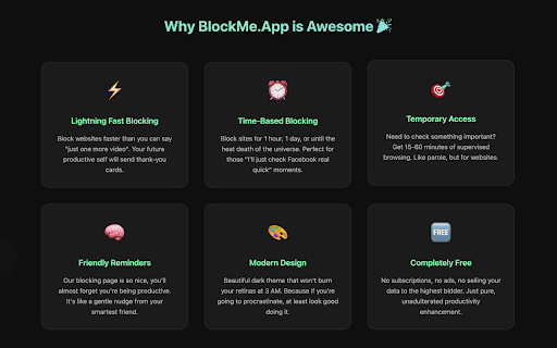 Block Me - Website Blocker :: Block distracting websites like Facebook,YouTube and more. Customize your block list and manage your browsing experience.