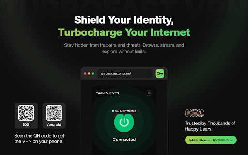 Free VPN for Chrome - Best VPN Proxy TurboFast :: Free VPN Extension for Chrome. Fast, secure and easy privacy. Unlimited bandwidth; unblock YouTube, Facebook, Netflix in one click.