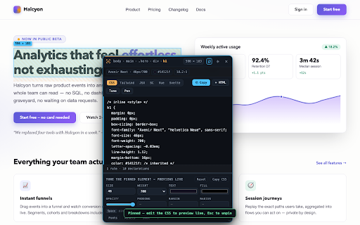 StyleGrab — Inspect & Copy CSS :: Hover any element, copy its CSS as CSS, Tailwind, JSX, styled-components, Vue or Svelte. 100% local. Zero data collection.