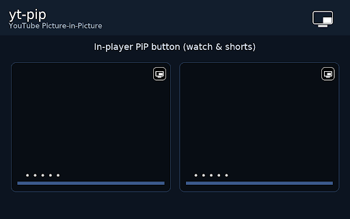 PiP for YouTube™ — Floating Mini Player :: One-click Picture-in-Picture for YouTube & Shorts. Toggle from the toolbar or in-player button. Private, fast, no bloat.