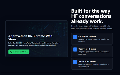 HF Convo Voice Chat :: Adds authenticated voice chat to Hack Forums convo pages.