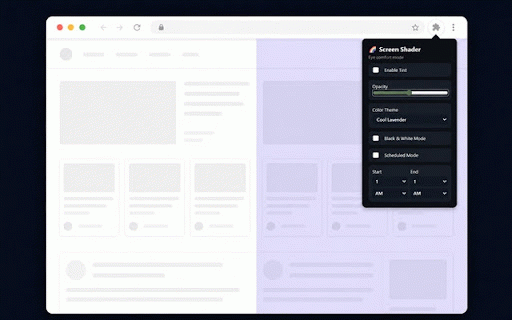 Screen Shader :: Reduce eye strain with customizable screen tinting and blue light filtering.