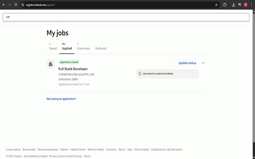Indeed Quicksearch :: Search through your applied jobs on Indeed.
