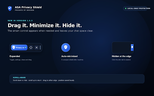 ASA Privacy Shield – Chat Blur :: Blur messages, names, photos and previews on WhatsApp Web with local-only privacy controls and presentation mode.