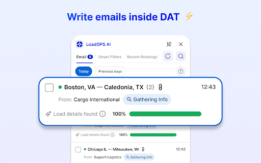 LoadOps AI :: Dispatch Smarter with LoadOps! All your load search, calls, emails & RTS Pro — in one powerful AI-powered extension.
