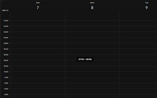 GCal Time Peek :: Shows time labels when hovering over timeslots in Google Calendar week view