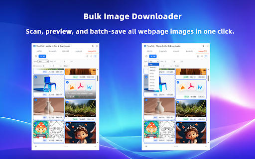 FlowPick - Media Sniffer & Downloader :: Auto-detect & download M3U8/HLS streams, videos, audio & images. Built-in player. Batch download. 100% local & private.