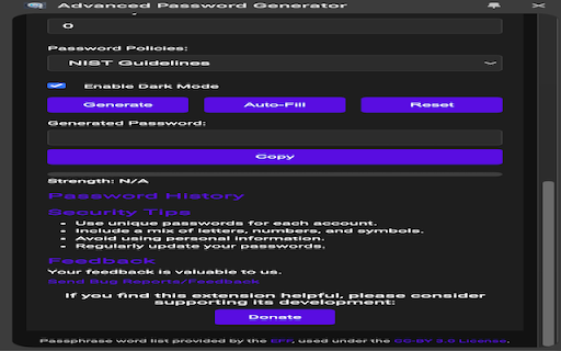 Advanced Password Generator :: Generate secure passwords/passphrases with customizable options, along with integrated right-click menu options for quick use.