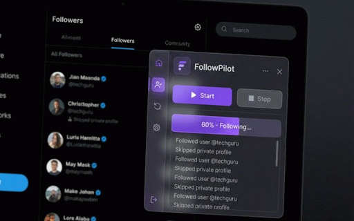 FollowPilot - Auto Follow & Unfollow for X (Twitter) :: Grow your X/Twitter fast! Mass follow & unfollow with smart filters, gender detection, and one-click automation.