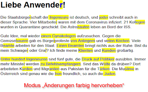 Remove German Gender Language :: Entfernt deutsche Gender-Sprache weitgehend aus Webseiten.