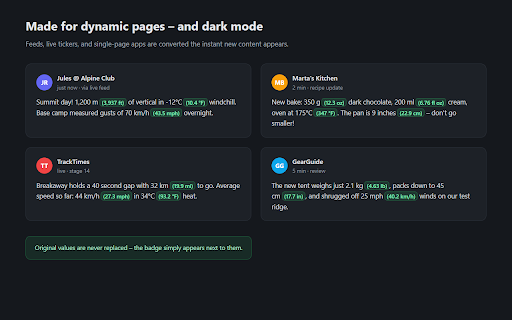 DualUnits – Metric ⇄ Imperial :: Detects metric and imperial units on any website and shows the converted value next to the original, even in dynamic content.