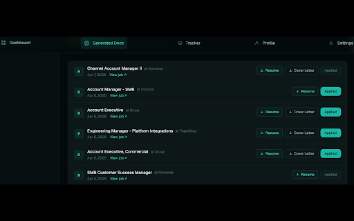 JobPhantom :: Generate tailored resumes, cover letters, and answer application questions instantly.