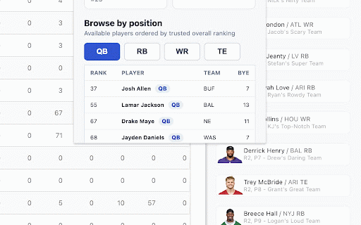 Draft Engine for ESPN Fantasy :: Live fantasy football draft recommendations synchronized with ESPN mock and live draft rooms.