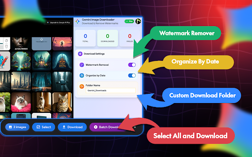 Gemini Image Downloader - Download & Remove Watermarks :: Download images from Google Gemini with watermark removal. Premium features include batch downloads and organized folders.