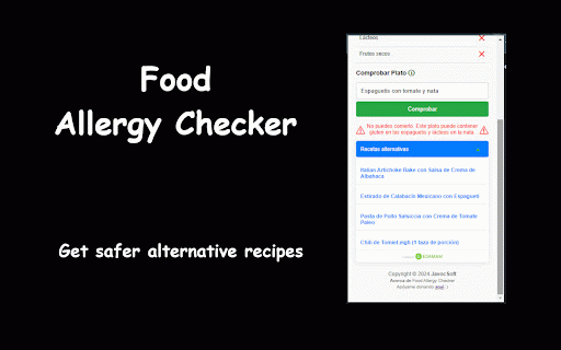 Food Allergy Checker :: Check a meal or food contains ingredients that you're allergic to.
