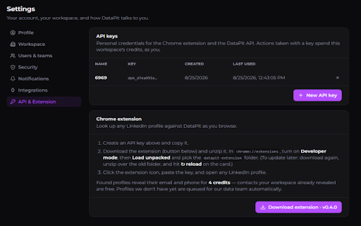DataPit — Contact Lookup :: See who's in your DataPit database and reveal their work email as you prospect: on profiles, in your inbox, calendar and CRM.
