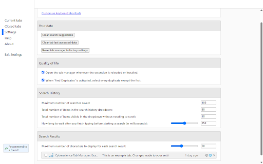 Cyberscience Tab Manager :: Smart, intuitive tab management which lets you quickly search, close, suspend, move, mute