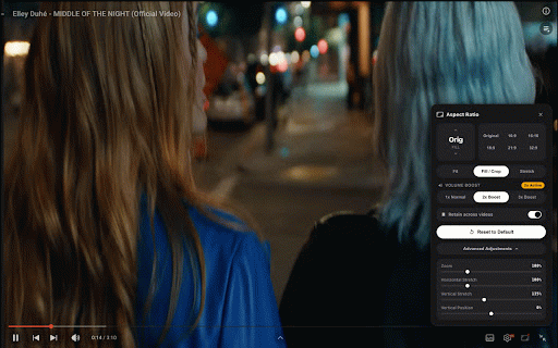 Aspect Ratio & Volume Booster for YouTube™ :: Aspect ratio, screen resizer & 2x/3x volume booster for YouTube. Crop black bars, zoom, stretch, and boost quiet video audio.