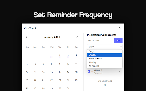 VitaTrack :: Track your daily medication/supplement with VitaTrack