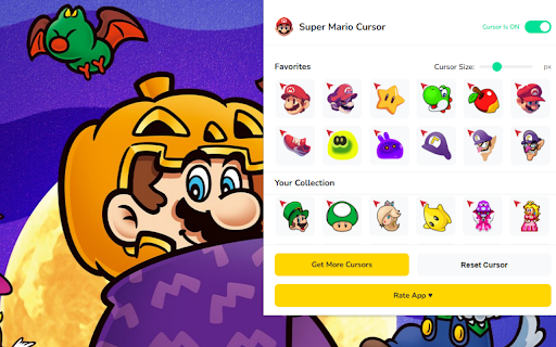 Super Mario Cursor ★ Custom Cursor for Chrome™ :: Browse with 90+ Super Mario cursors: Mario, Luigi, Peach, Bowser & more!