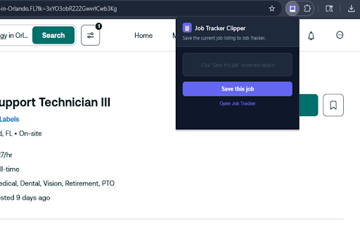 Job Tracker Clipper :: Save job listings from any site directly into your Job Tracker app.