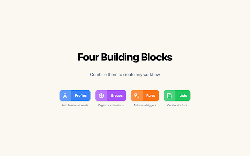 KAIO Extension Manager :: Automate Chrome extension management with smart profiles, rules, and groups. Control extensions by URL, domain, or condition.