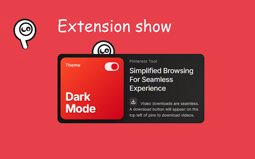 Pinterest Tool : Video Downloader | Light & Dark themes :: Download Pinterest videos easily with one click and switch seamlessly between Light and Dark themes.