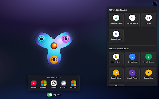 Fidget Spinner :: A satisfying fidget spinner that spins by default and boosts on click.