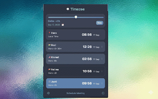 Timezee :: Quickly compare timezones in a simple popup and options page.