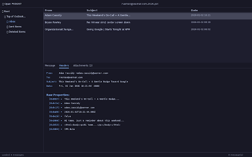 PST Viewer :: View and export Outlook PST/OST files locally in your browser
