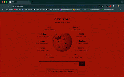 Dark Mode Red :: Night vision friendly red overlay for your screen. Perfect for military ops, stargazing, and night browsing.