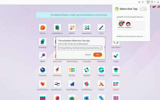 Odoo One Tap :: Instantly switch between Odoo users and dark mode in one click.