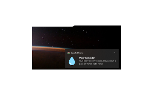 Water Reminder :: A simple water reminder extension.