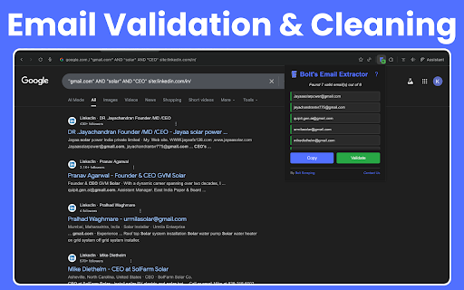 Bolt's Email Extractor: Extract & Validate Emails From Websites :: Extract emails from any website and validate them in real-time.