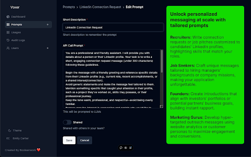 Voxer - Personalized messaging made easy :: AI-powered personalization for every message you send. Perfect for recruiters, sales, and job seekers. 🚀