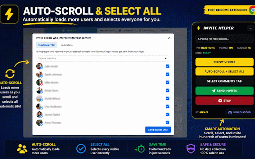FB Page Invite Helper :: Bulk-select and invite people who interact with your Facebook Page content.