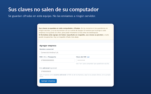 BluePassword — Ingreso al SRI :: Ingrese a SRI en Línea con un clic. Sus claves se guardan cifradas solo en este computador.