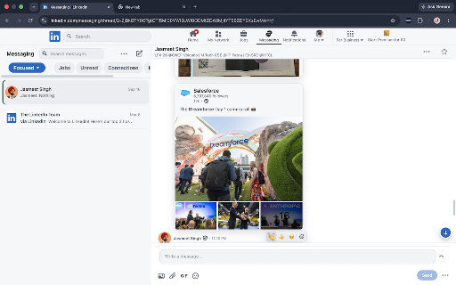 Reframe: LinkedIn Messaging, Prettier :: Full-screen LinkedIn Messaging without the cramped chat box. Scroll, find and reply with ease. Not affiliated with LinkedIn.