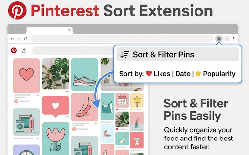 Pinterest Sort Extension - Sort & Filter Pins Easily :: Sort Pinterest pins by likes, date, and popularity. Quickly organize your feed and find the best content faster.