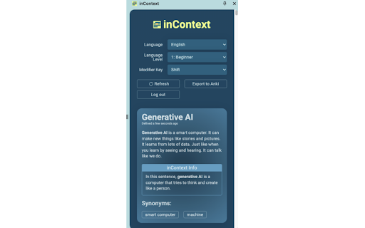 inContext :: Supercharge your language learning.